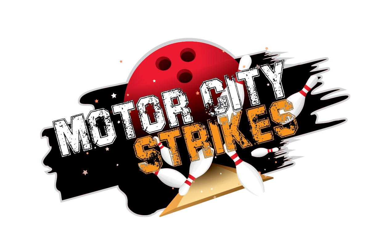 Motor City Strikes logo - Detroit mobile bowling party birthday party